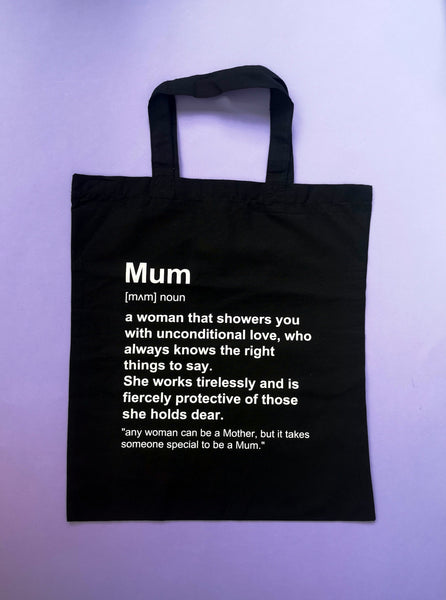Personalised Mum Canvas Tote Bag - Ready to Ship, Available in 3 Colours ChibiChiDesign