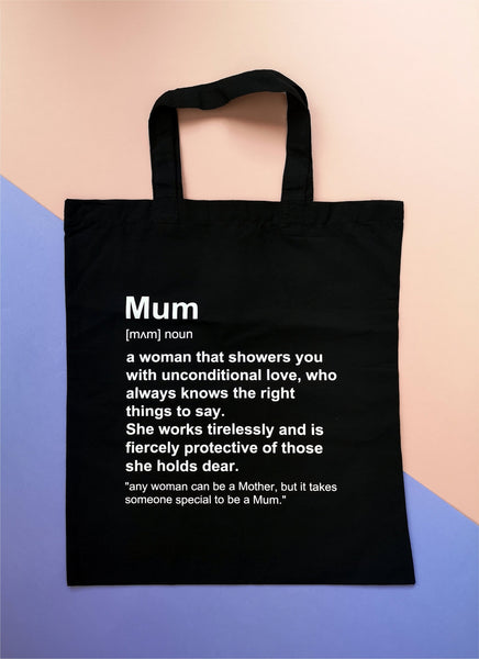 Personalised Mum Canvas Tote Bag - Ready to Ship, Available in 3 Colours ChibiChiDesign