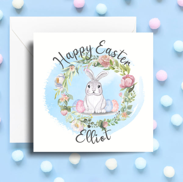 Personalised Name Easter Bunny Card Cards ChibiChiDesign