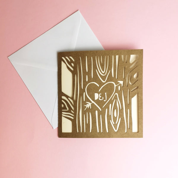 Personalised Tree Papercut Card - Perfect for Valentine's Day Cards Chibi Chi Designs