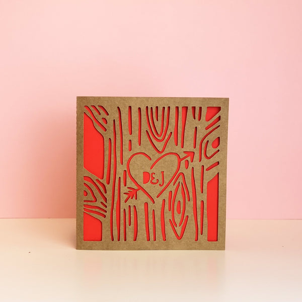 Personalised Tree Papercut Card - Perfect for Valentine's Day Cards Chibi Chi Designs