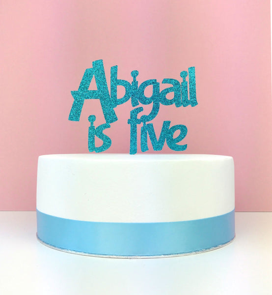 Personalized Birthday Cake Topper - in your choice of glitter colour Cake Toppers Chibi Chi Designs