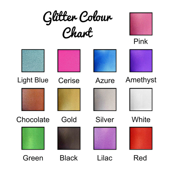 Personalized Birthday Cake Topper - in your choice of glitter colour Cake Toppers Chibi Chi Designs