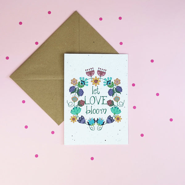 Plantable Card - Let Love Bloom Cards Chibi Chi Designs
