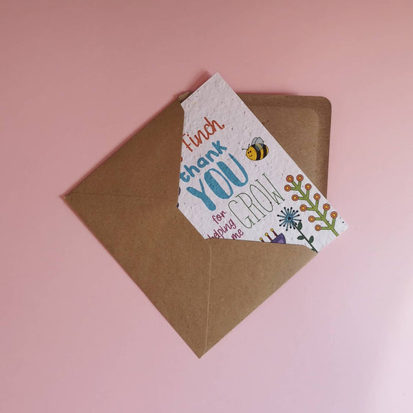 Plantable Card - Thank You Teacher, Personalised with Name Cards Chibi Chi Designs
