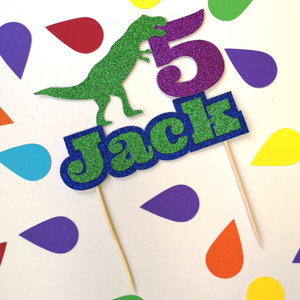 T Rex Personalised Dinosaur Cake Topper Cake Toppers ChibiChiDesign