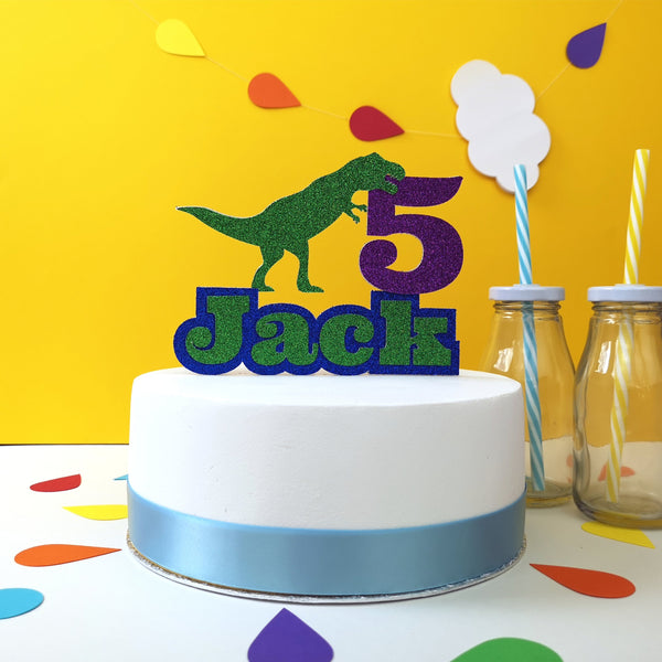 T Rex Personalised Dinosaur Cake Topper Cake Toppers ChibiChiDesign