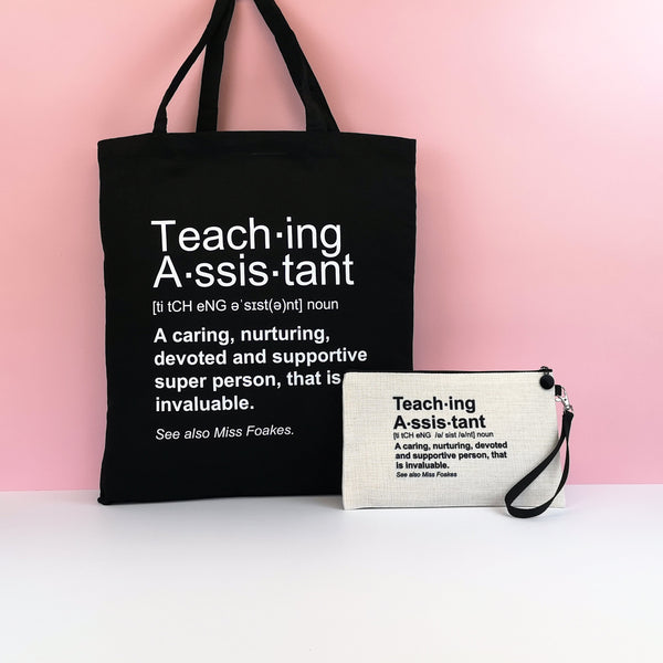 Teacher Book Bag and Pencil Case Gift Set Tote Bags ChibiChiDesign