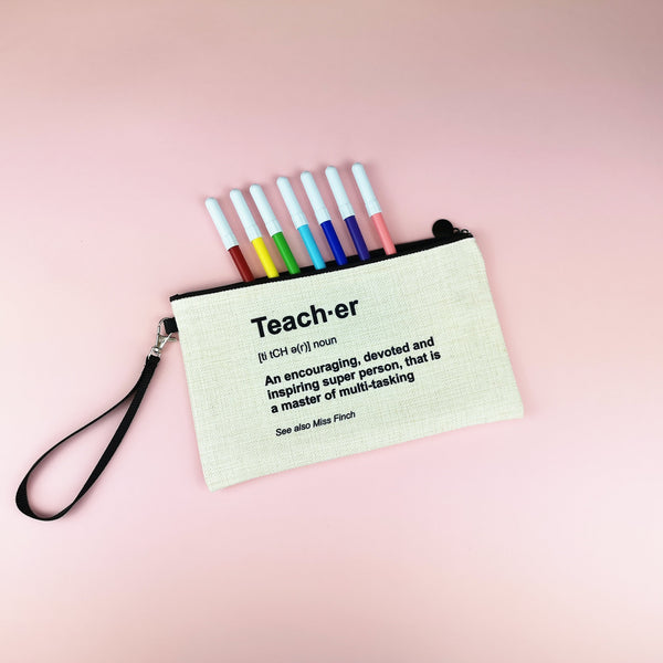 Teacher Book Bag and Pencil Case Gift Set Tote Bags ChibiChiDesign