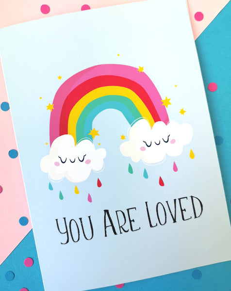 Thinking of You Card and Pocket Mirror Gift Badges Chibi Chi Designs