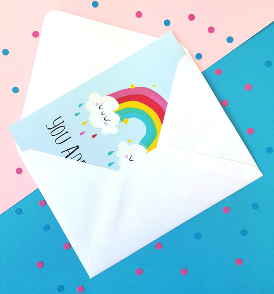Thinking of You Card and Pocket Mirror Gift Badges Chibi Chi Designs
