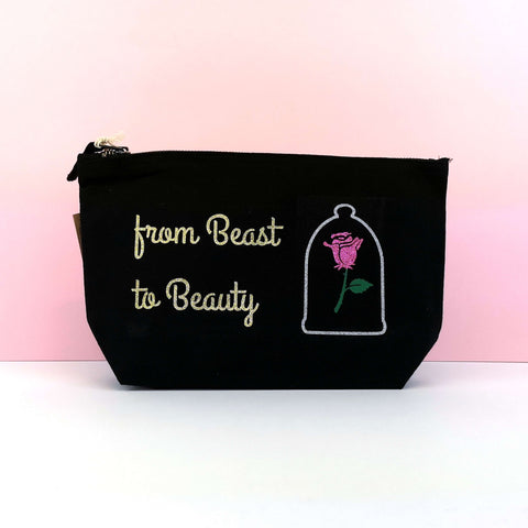 Cute Beauty and the Beast Makeup Bag