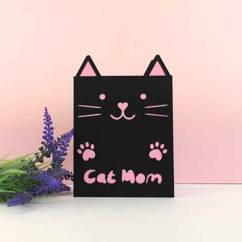 Cat Mom Paper Cut Card