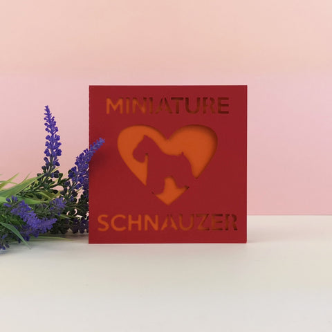 Cute Miniature Schnauzer Paper Cut Card