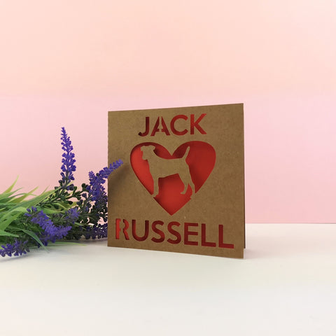 Cute Jack Russell Paper Cut Card