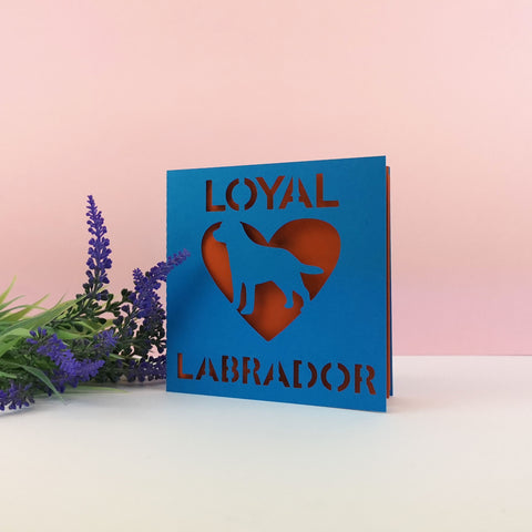 Cute Labrador Paper Cut Card