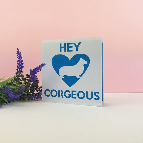 Cute Corgi Paper Cut Card