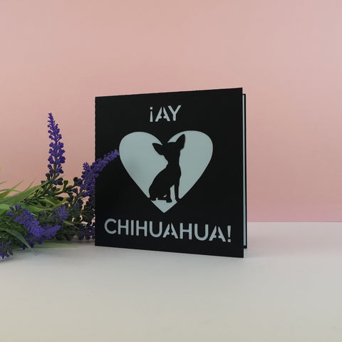 Cute Chihuahua Paper Cut Card