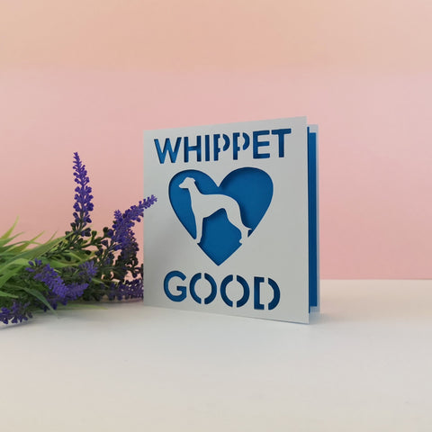 Cute Whippet Paper Cut Card