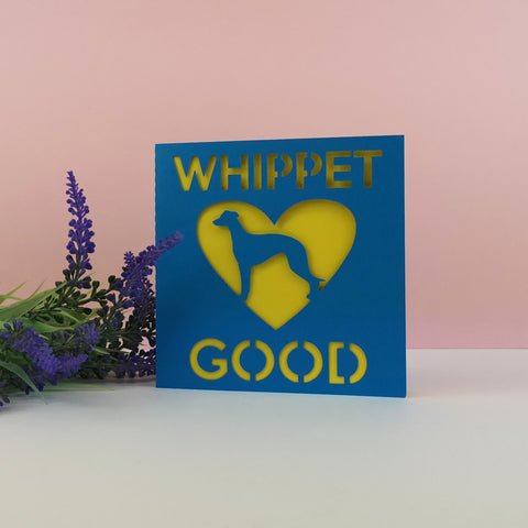 Cute Whippet Paper Cut Card