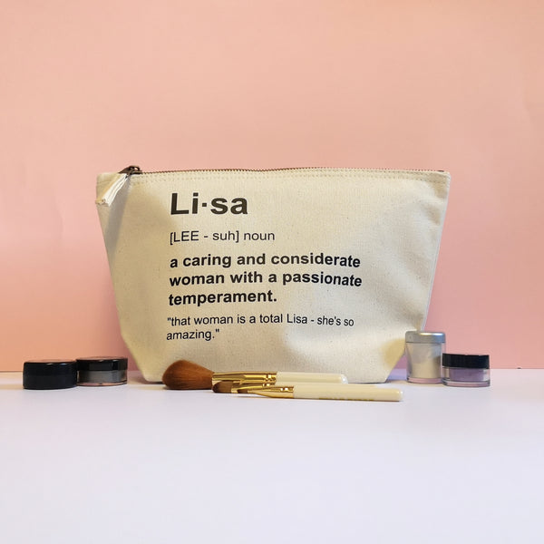 Personalised Makeup Bag - Custom Text