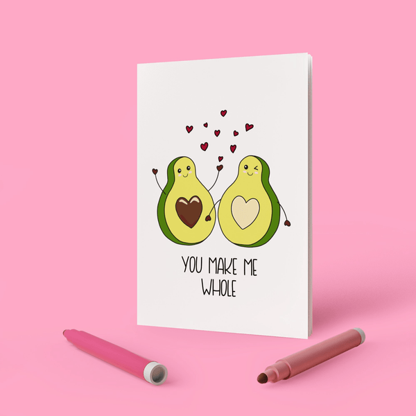 Cute Avocado Valentines Day Card Gift - Greeting Gift Cards UK Online