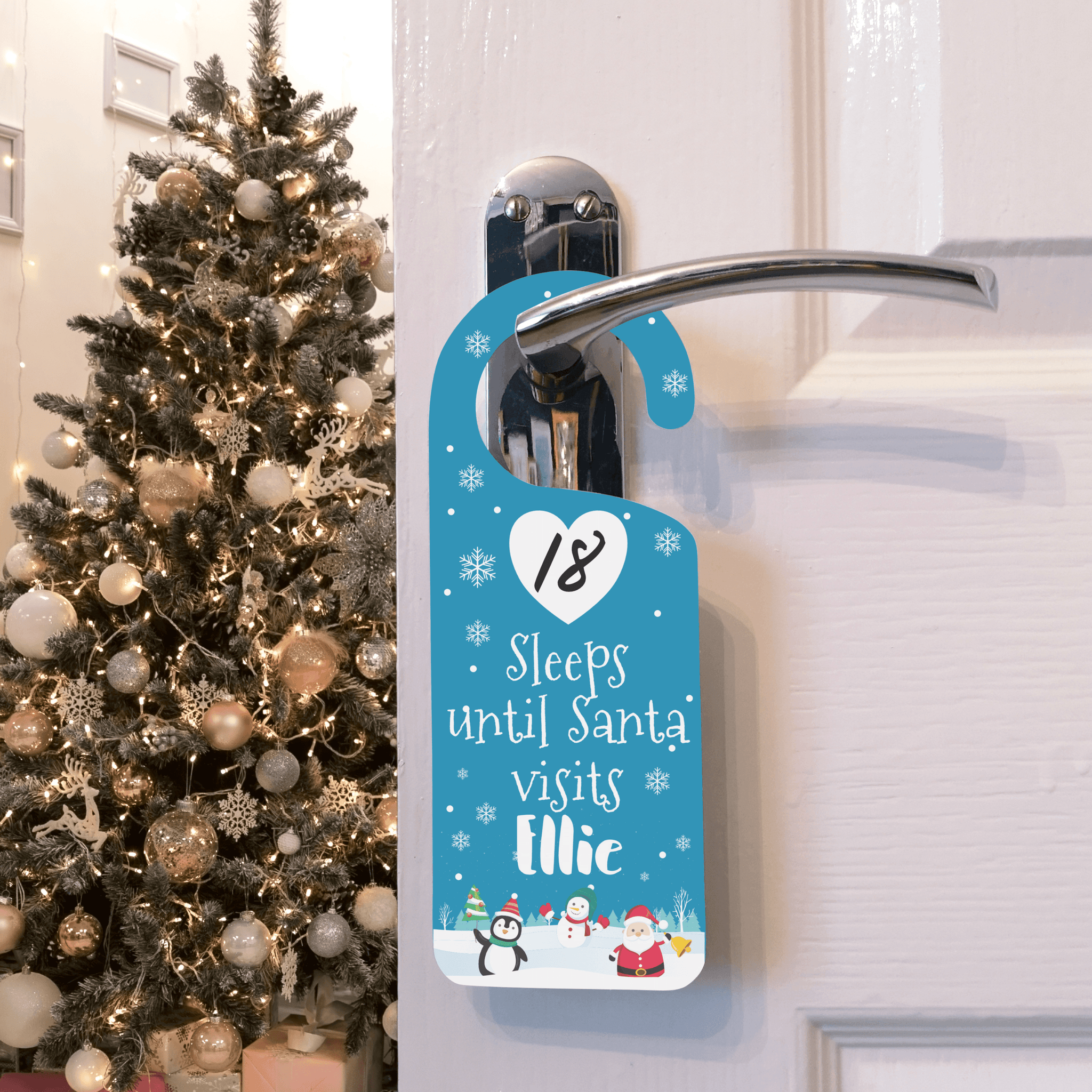 Personalized Christmas Countdown Door Hanger | Chibichi Designs