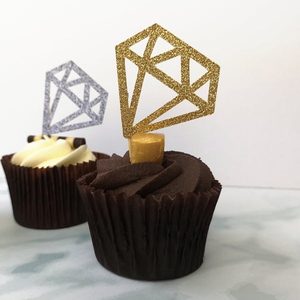 Custom Glitter Baby Shower Diamond Cup Cake Topper | Chibichi Designs