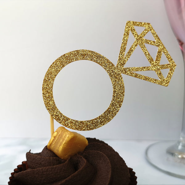 Diamond Ring Cupcake Toppers Cake Toppers ChibiChiDesign 