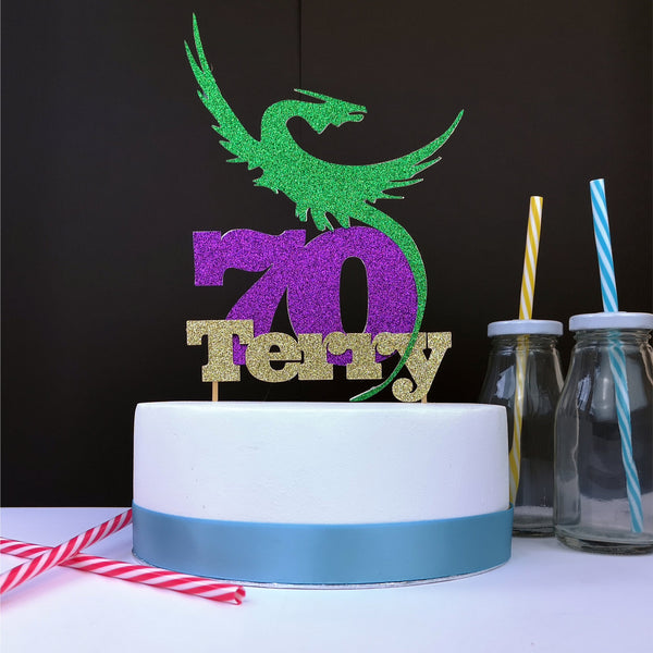 Dragon Cake Topper with Name and Age | Chibichi Designs