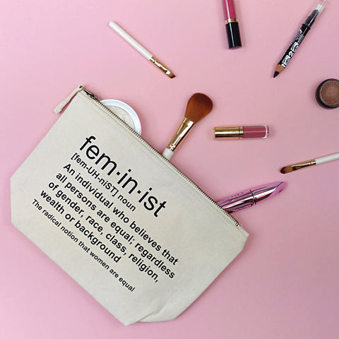 Feminist Canvas Makeup Bag - Girl Power & Women Empowerment Gift