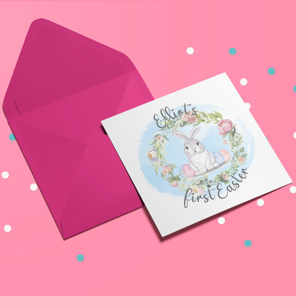 Personalized Easter Bunny Card - Custom Name Greeting Card
