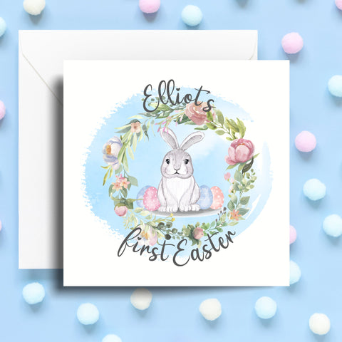Personalized Easter Bunny Card - Custom Name Greeting Card
