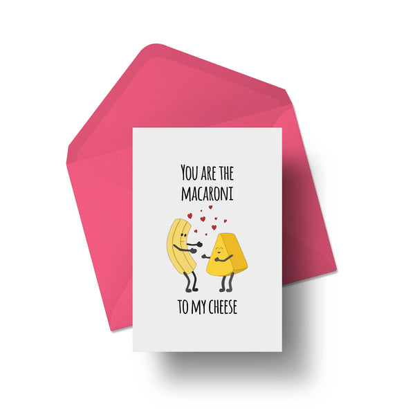 Funny Valentines card for Macaroni Cheese Lovers Cards Chibi Chi Designs 