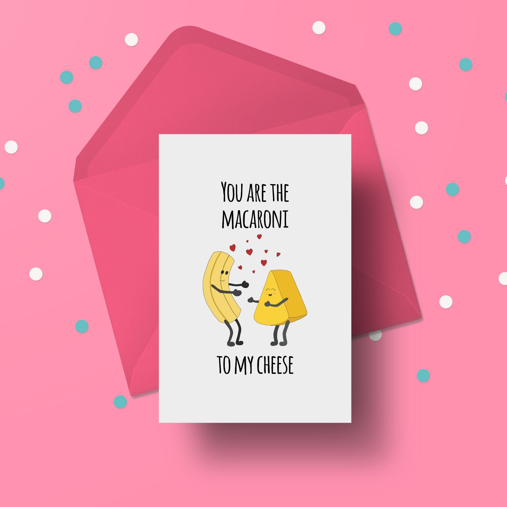 Funny Valentines card for Macaroni Cheese Lovers Cards Chibi Chi Designs 