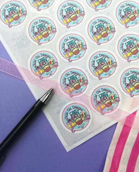 Packaging Stickers, Business Logo Stickers, Custom Logo Stickers, Round Stickers, Product Labels ChibiChiDesign 