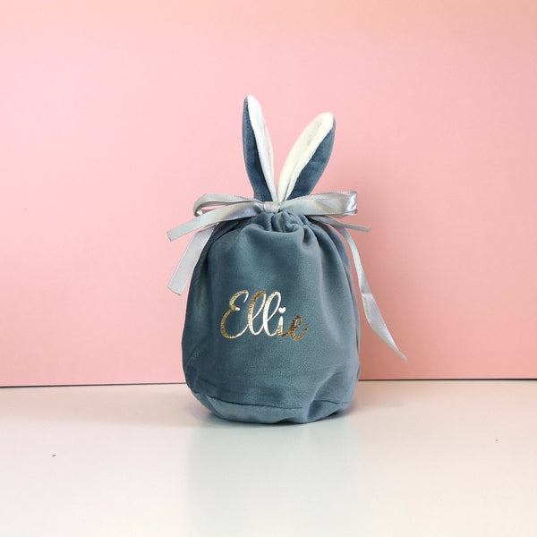 Personalised Easter Bunny Fabric Gift Bag Tote Bags ChibiChiDesign 