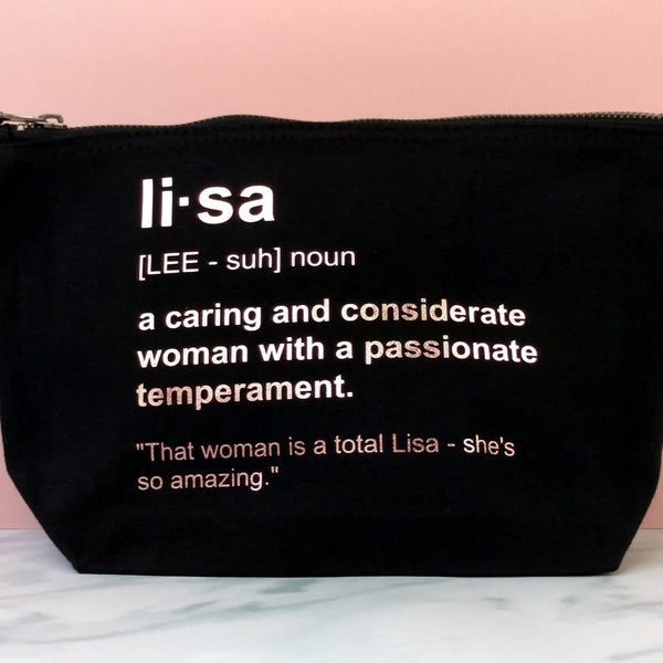 Personalised Makeup Bag - Custom Text Personalised Makeup Bag ChibiChiDesign 
