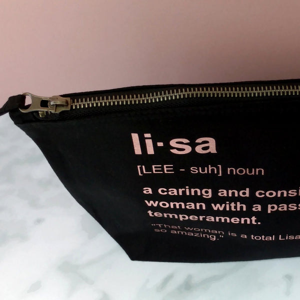 Personalised Makeup Bag - Custom Text Personalised Makeup Bag ChibiChiDesign 