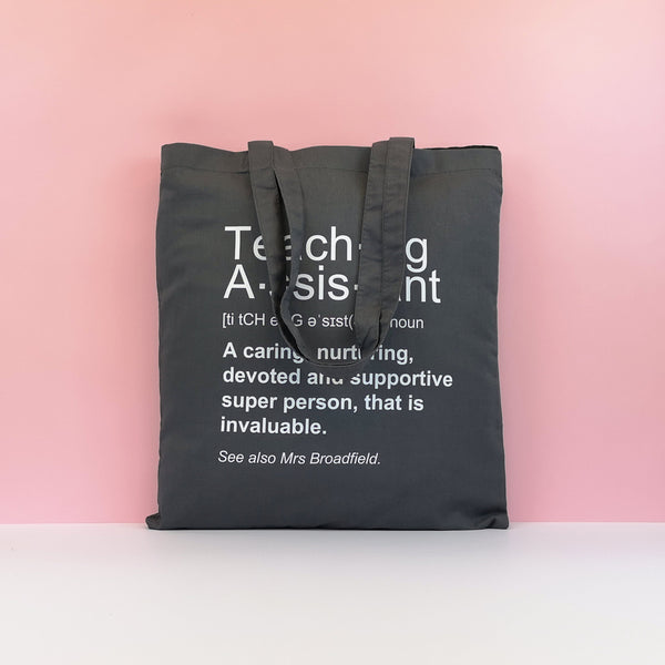 Personalised Teacher Tote Bag Tote Bags ChibiChiDesign 