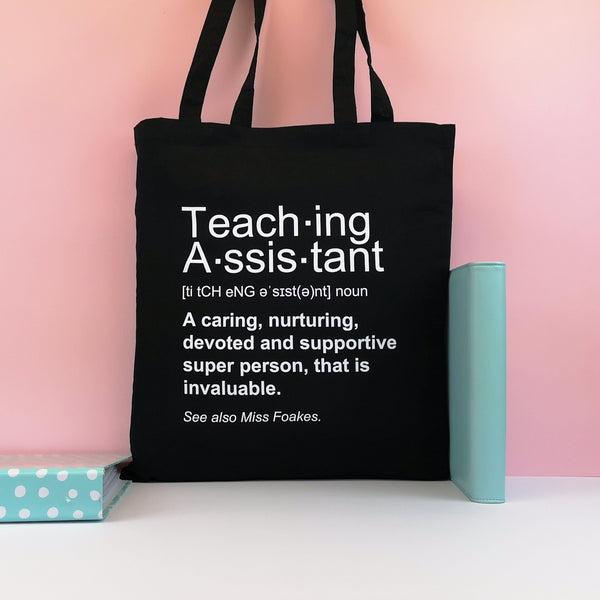 Personalised Teacher Tote Bag Tote Bags ChibiChiDesign 