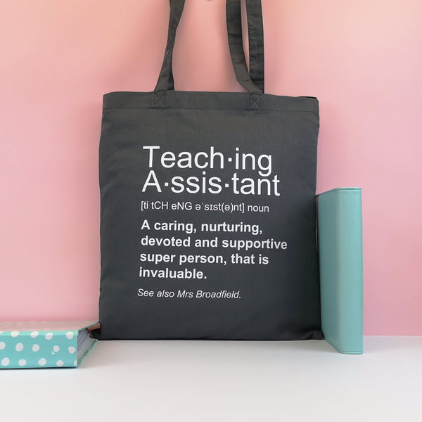 Personalised Teacher Tote Bag Tote Bags ChibiChiDesign 