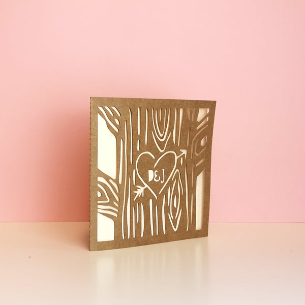 Personalised Tree Papercut Card - Perfect for Valentine's Day Cards Chibi Chi Designs 