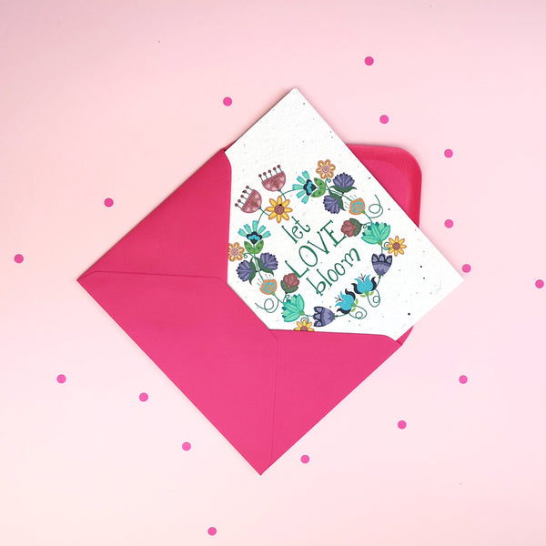 Plantable Card - Let Love Bloom Cards Chibi Chi Designs 