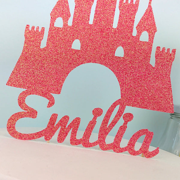 Princess Castle Name Cake Topper Name Cake Toppers ChibiChiDesign 