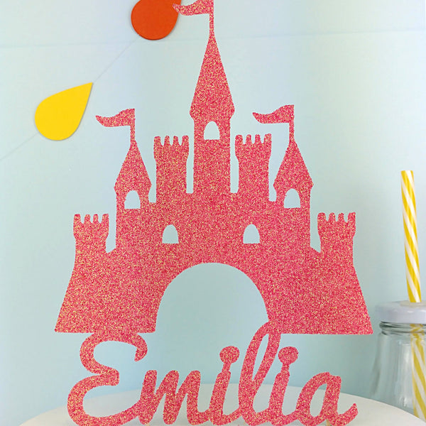 Princess Castle Name Cake Topper Name Cake Toppers ChibiChiDesign 