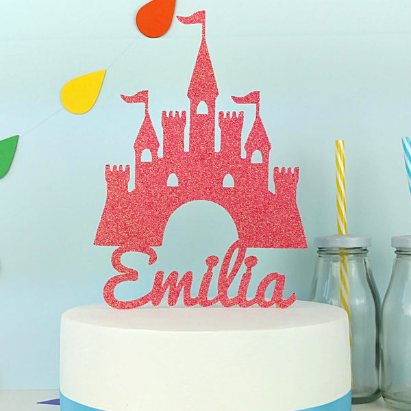 Princess Castle Name Cake Topper Name Cake Toppers ChibiChiDesign 