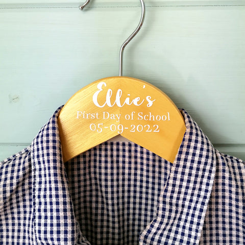 Personalized First Day of School Hanger Decal - Kids' Name Label