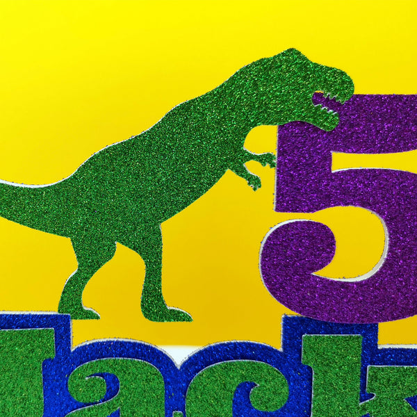T Rex Personalised Dinosaur Cake Topper Cake Toppers ChibiChiDesign 