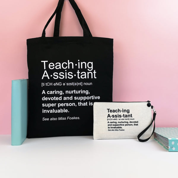 Teacher Book Bag and Pencil Case Gift Set Tote Bags ChibiChiDesign 